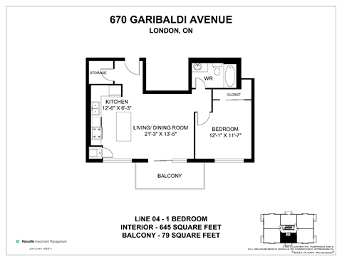 A floor plan for a property at 670 Garibaldi Avenue in London, Ontario.